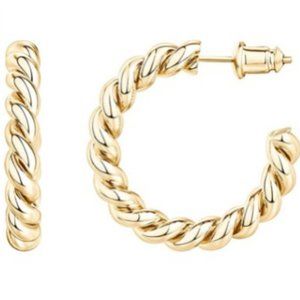 Twisted Rope Round Hoop Earrings